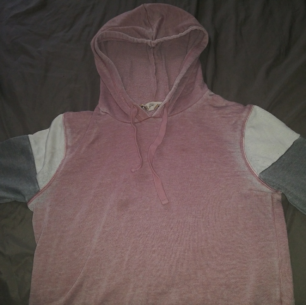 Pink grey and white shirt/hoodie
